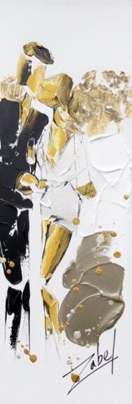 Glam Bubbles – Zabel, Mischtechnik, Gold Leaf auf Leinwand