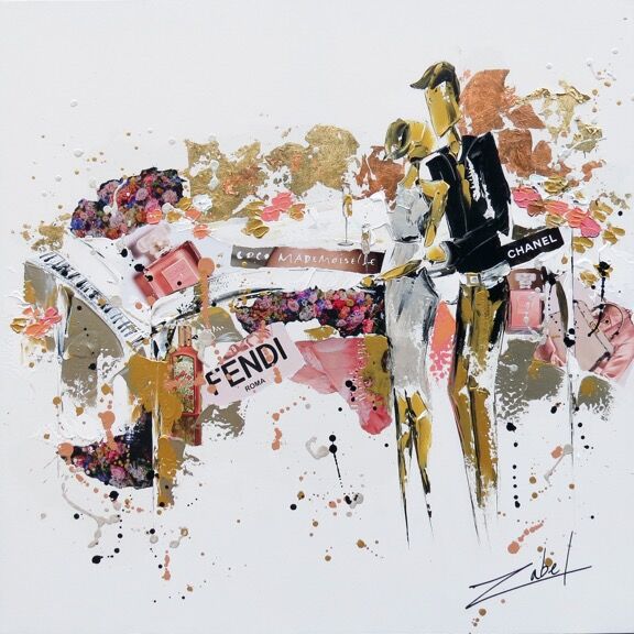 Coco Mademoiselle Music – Zabel, Mischtechnik, Gold Leaf auf Leinwand