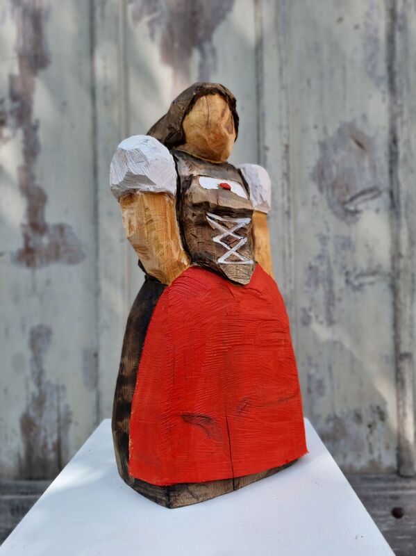Berner Trachtenfrau – Karin Hofer, Oil on black alder