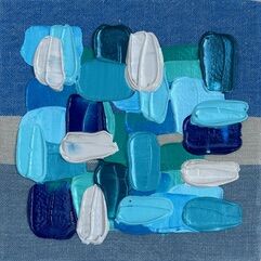 Blue Jeans – Shiri Phillips, Mixed Media on Canvas, Acrylic