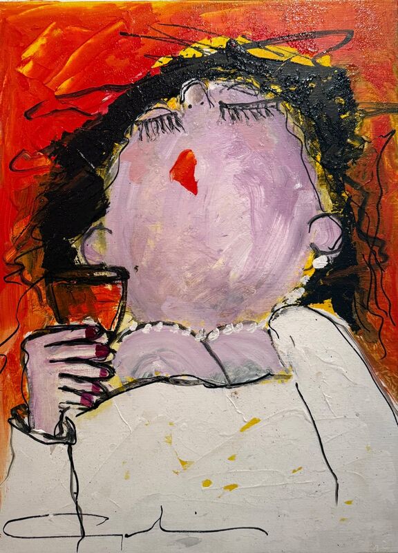 Madame Orange – Gerdine Duijsens, Acryl auf Leinwand