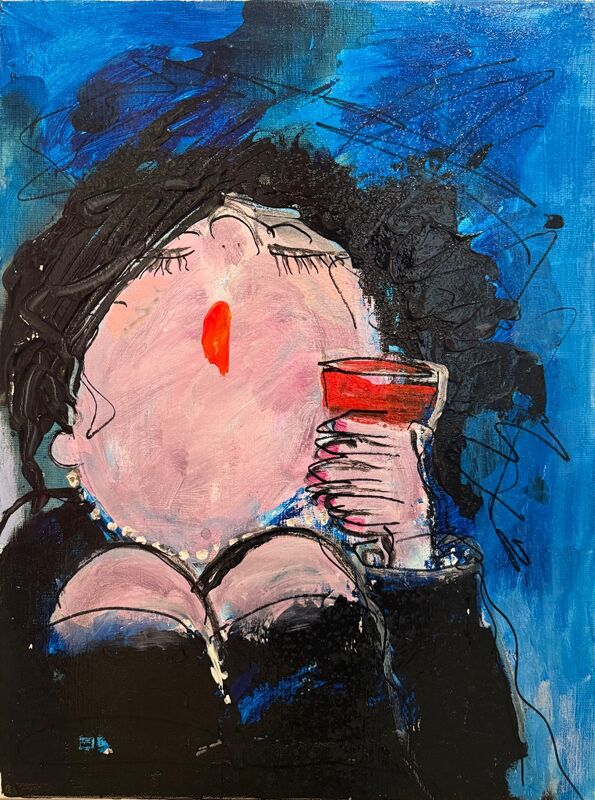 Madame Bleu – Gerdine Duijsens, Acryl auf Leinwand